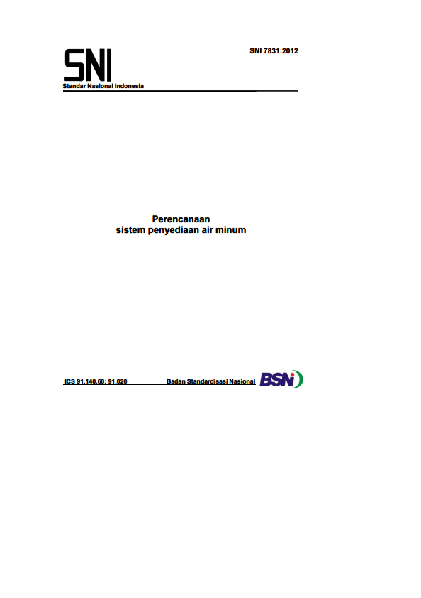 SNI 7831 2012 Perencanaan Sistem Penyediaan Air Minum